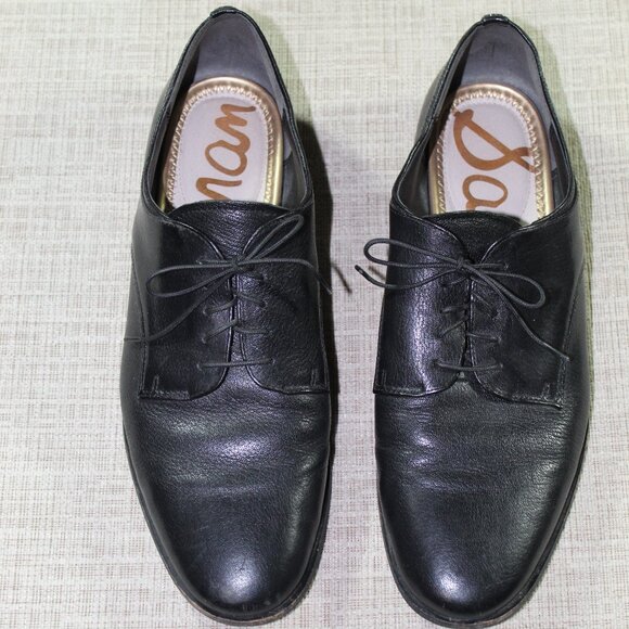 Sam Edelman Black Lace Up Dress Loafers Size: 10 main image 4